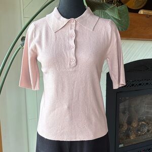 Blush Button-Up Women's Knit Top